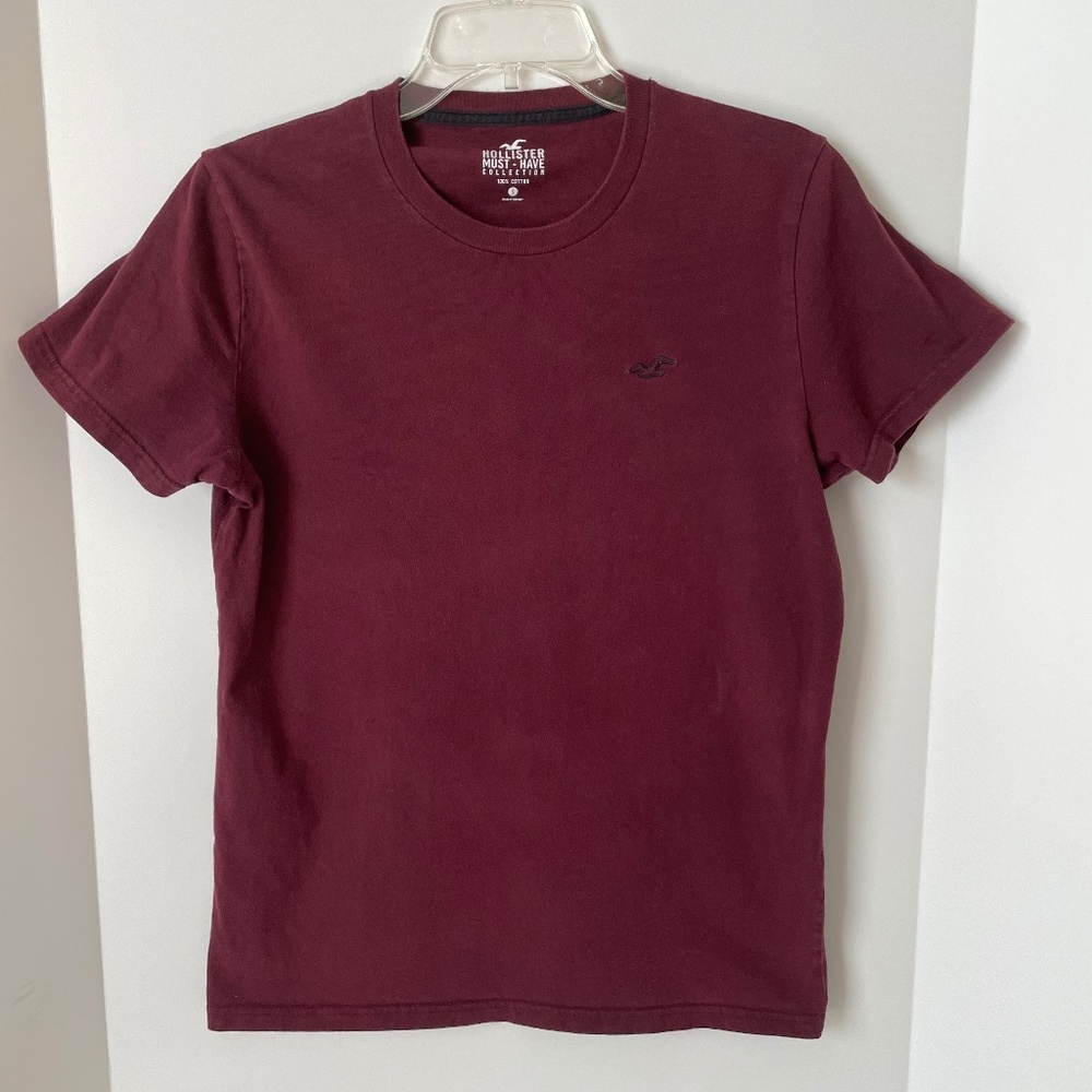 Hollister Must Have Tee Men's Small Dark Burgundy Cotton Shirt